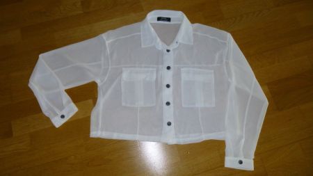 Weisse Zara Bluse Grösse S, transparent