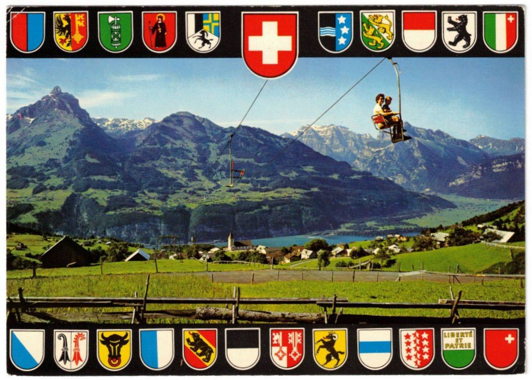 Cartoline postali: Amden - Sessellift – Usato da Binningen venduto da Mountainrider