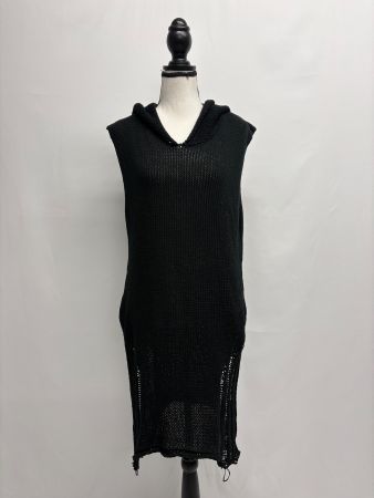La Haine Inside Us Schwarzes Strickkleid mit Kapuze S Kleid