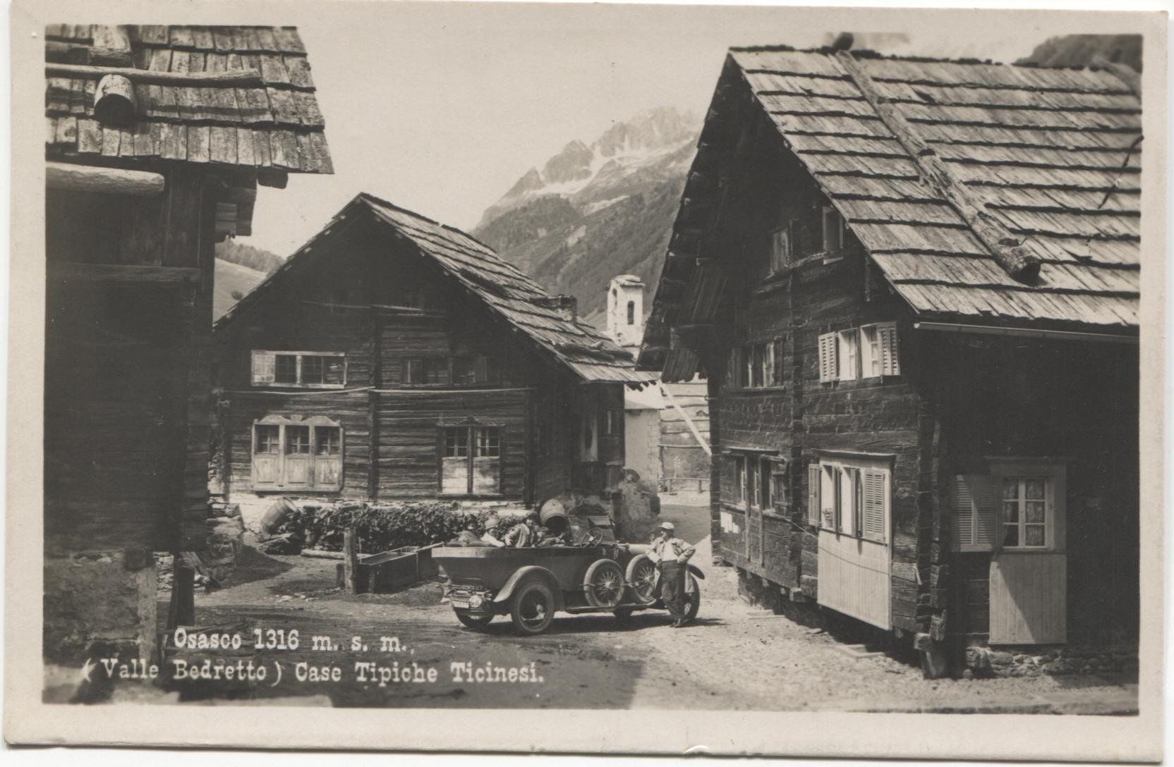 Cartoline postali: OSASCO TI 1925 mit Oldtimer-Auto – Usato da Rothrist venduto da Clanx