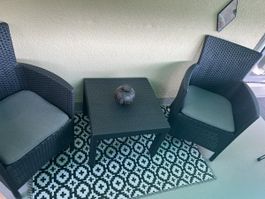 Rattan Garten-/Balkonmöbel 3-Set neuwertig