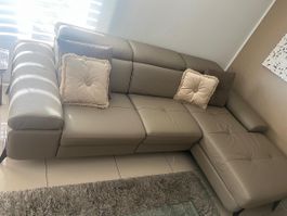 Modernes Echtleder Ecksofa mit Relaxfunktion – Top Zustand