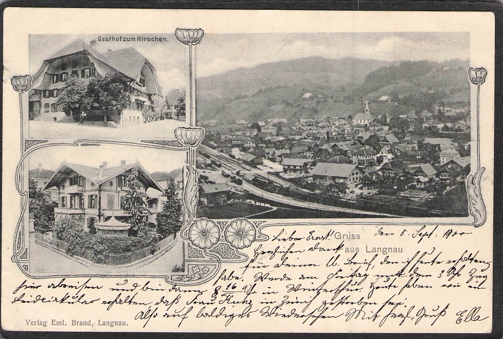 Cartoline postali: ^Gruss aus Langnau BE , gel.1900 – Usato da Reichenburg venduto da Pipo-67