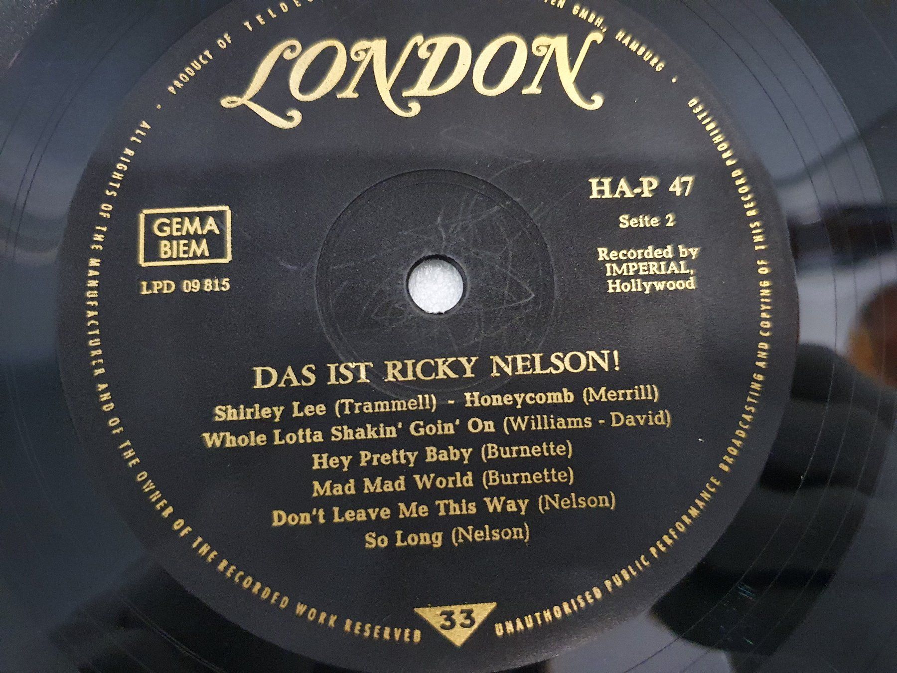 Schallplatten: Ricky Nelson – Das Ist Ricky Nelson – Gebraucht aus Uster von Vinyl-Leidenschaft 6