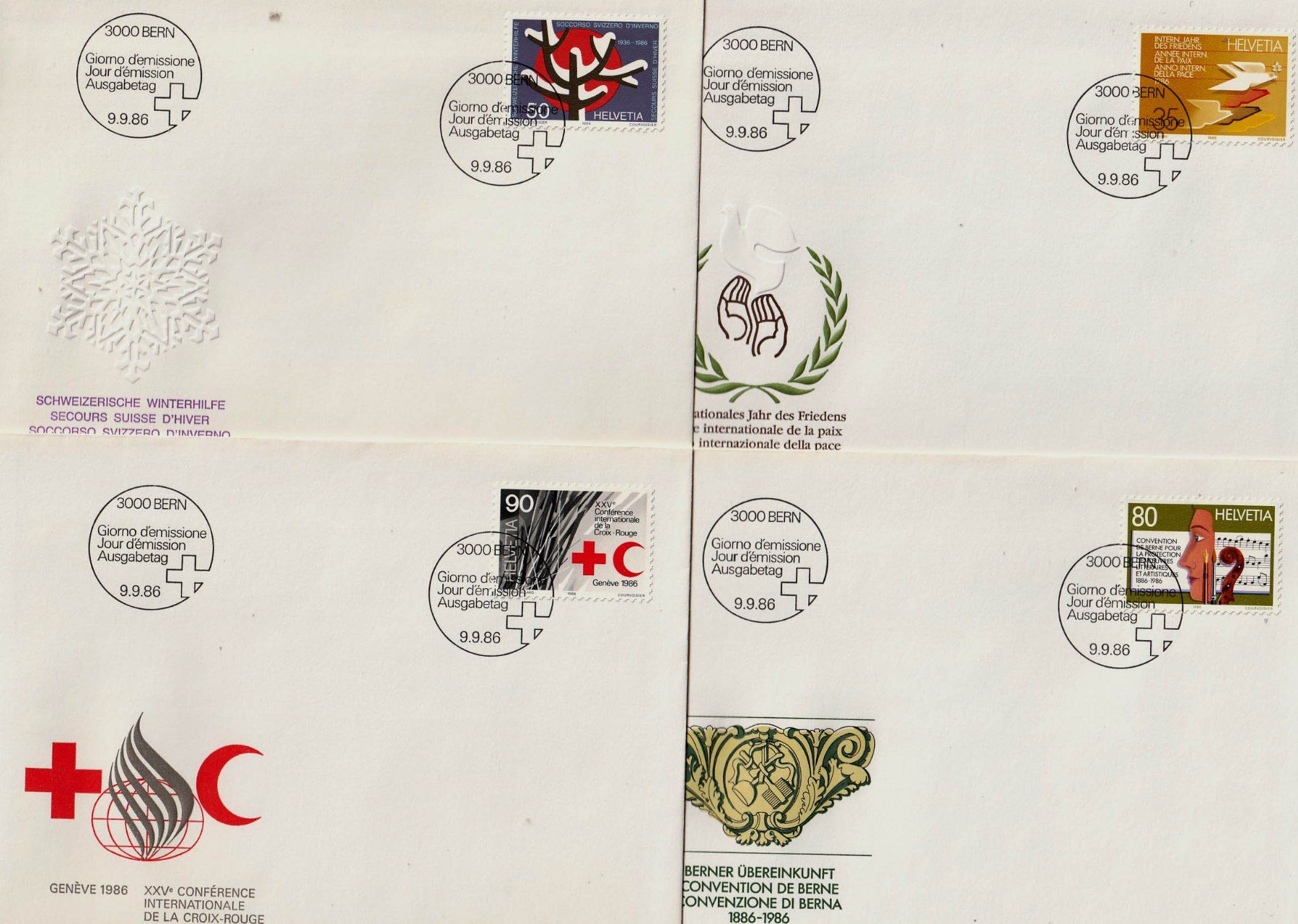 Alle Briefmarken: 1986 Serie auf Brief ETS – Gebraucht aus Arlesheim von gaugi43