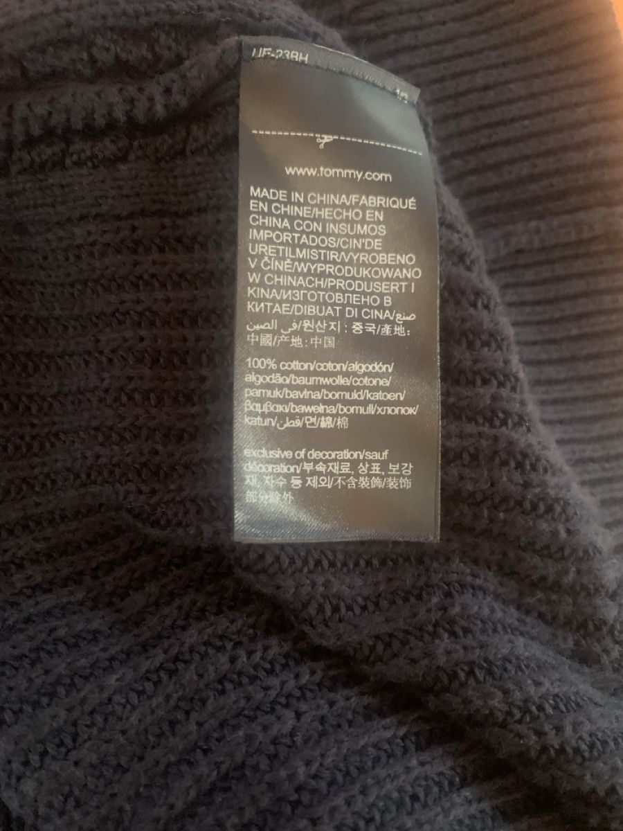 Tommy Hilfiger Kleider: Tommy Hilfiger Pullover Kleid dunkelblau Grösse L – Gebraucht aus Rain von 11. 7