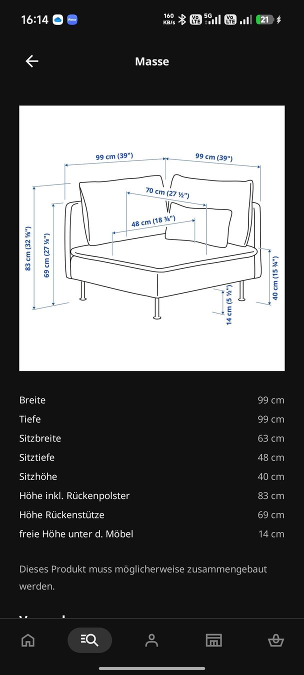 Ikea Divani: SÖDERHAMN Eckelement, weiss – Usato da Zürich venduto da mallova 2