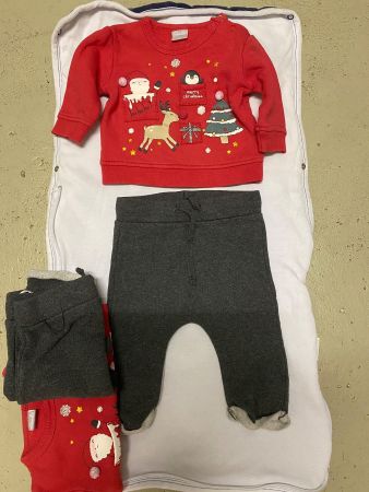 Zwillings-Set Pulli und Hose Grösse 68