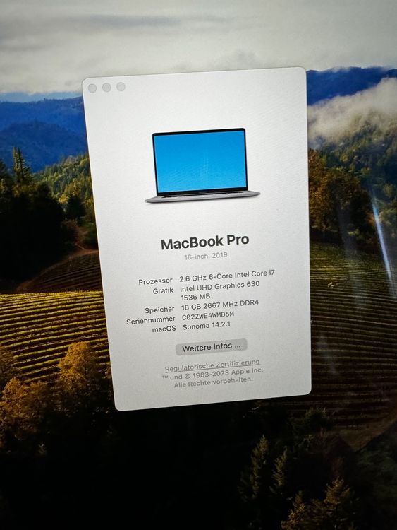 Apple MacBook Pro (16 inch, 2019) (Gebraucht) in Schaffhausen für CHF ...
