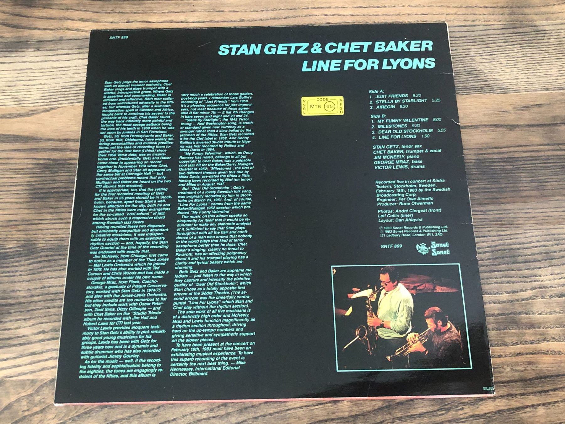 Dischi in vinile: Stan Getz & Chet Baker - Line For Lyons LP, Jazz Vinyl – Usato da Berg am Irchel venduto da Zweiti_Chance 1