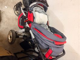 Kunert 3-in-1 Kombi-Kinderwagen Set (Rot/Grau) – Komplett