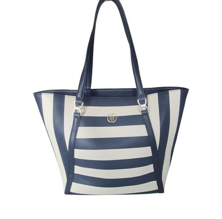 Sac Tommy Hilfiger – Tote Bag rayé bleu marine et blanc