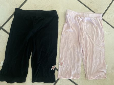 2 Capri Leggings kurz schwarz rosa Gr.110