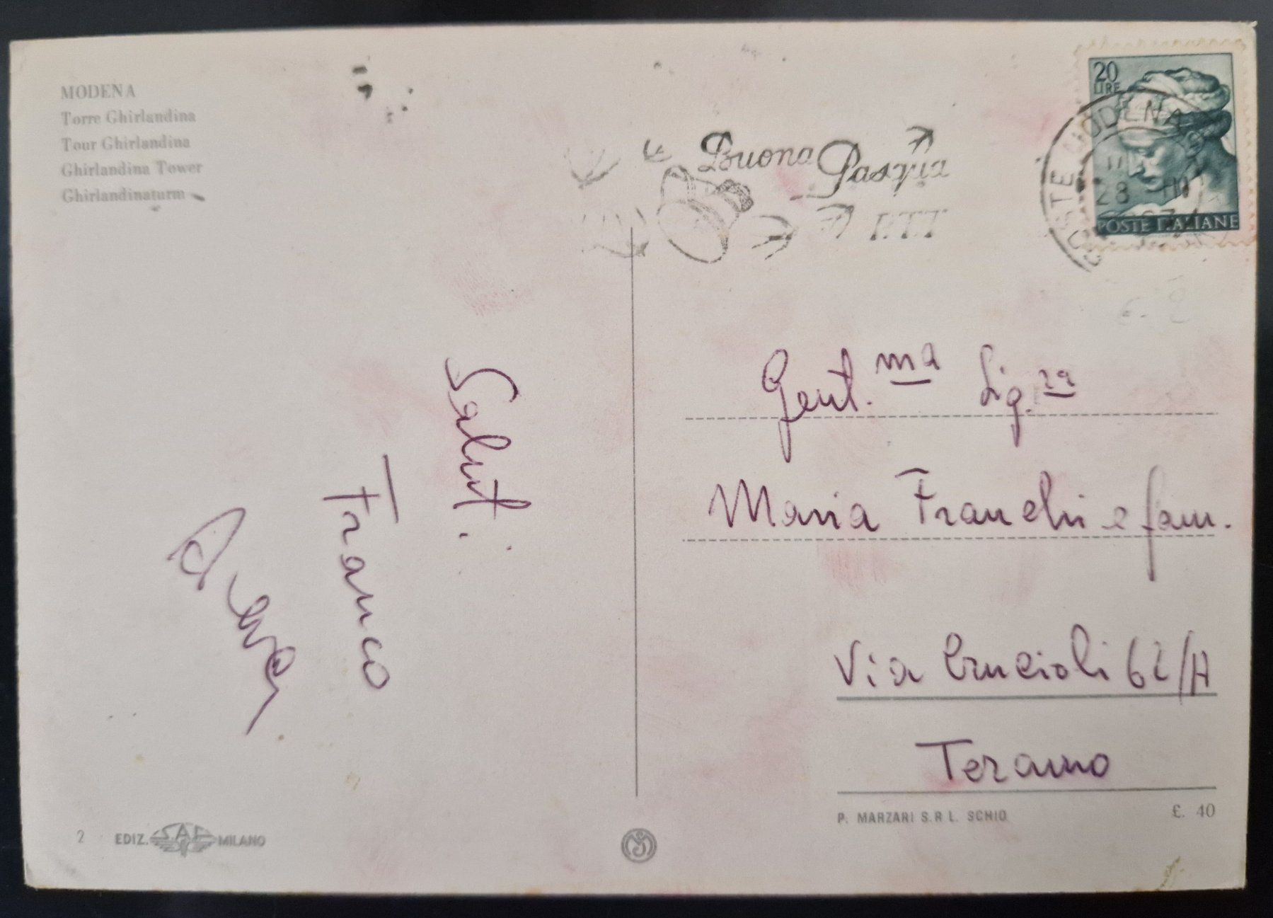 Cartoline postali: Modena Torre del Duomo 1967 / Oldtimer – Usato da Melchnau venduto da Fishel 1