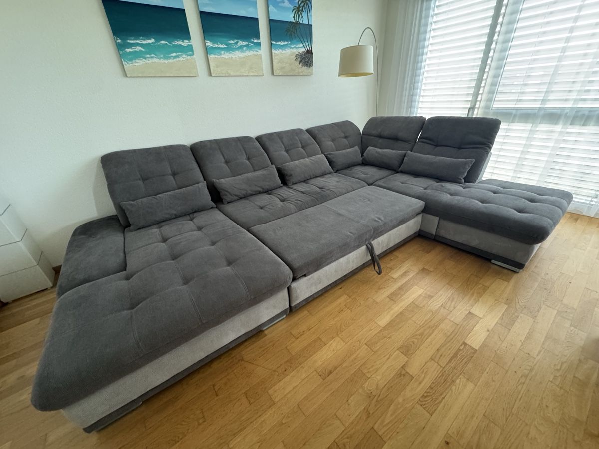 Sofas: Ecksofa mit Schlaffunktion und Bettkasten grau – Gebraucht aus Cham von Pacm4n 1
