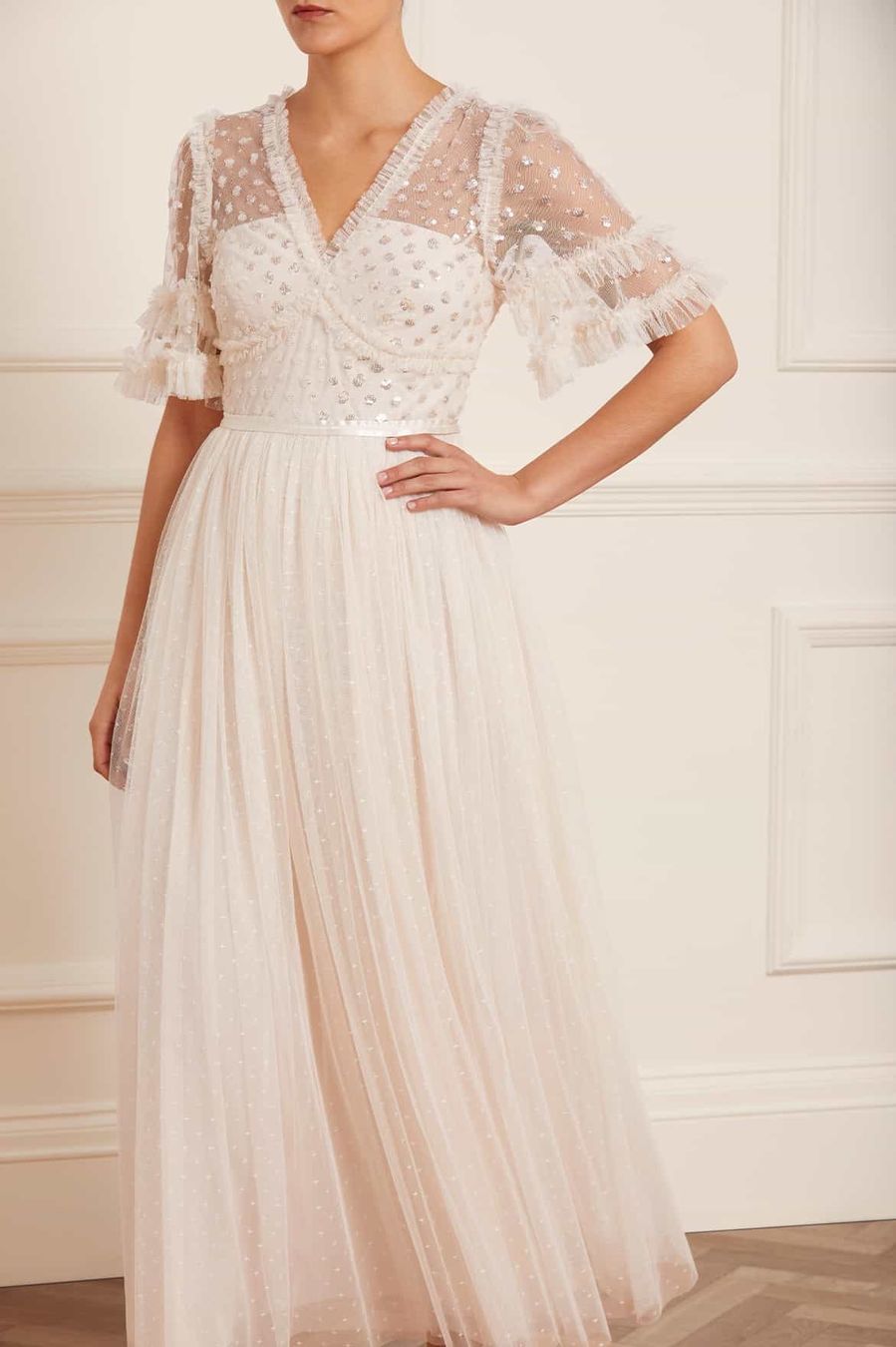 Vestiti: NEEDLE & THREAD- BALLKLEID - CREAM NEU! Orginalpreis 465.- – Nuovo e nell'imballaggio originale da Zürich venduto da luxuryoutlet1