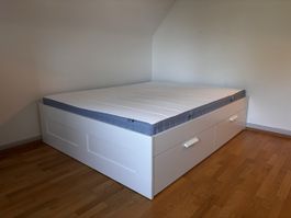 IKEA Bett mit Schubladen weiss 160x200 cm mit Matratze