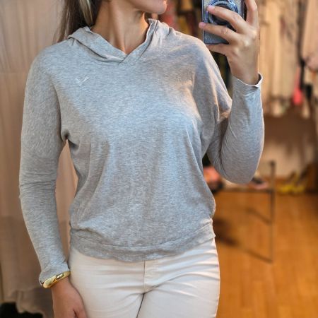 Puma Hoodie S/M – grauer Baumwoll Hoodie