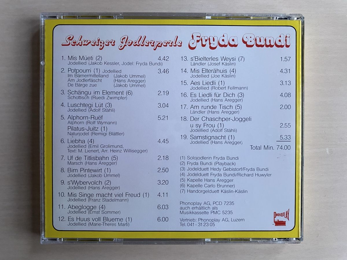 CD: Fryda Bündi - Schweizer Jodlerperle CD – Usato da Oberried Brienz venduto da Chyara 1