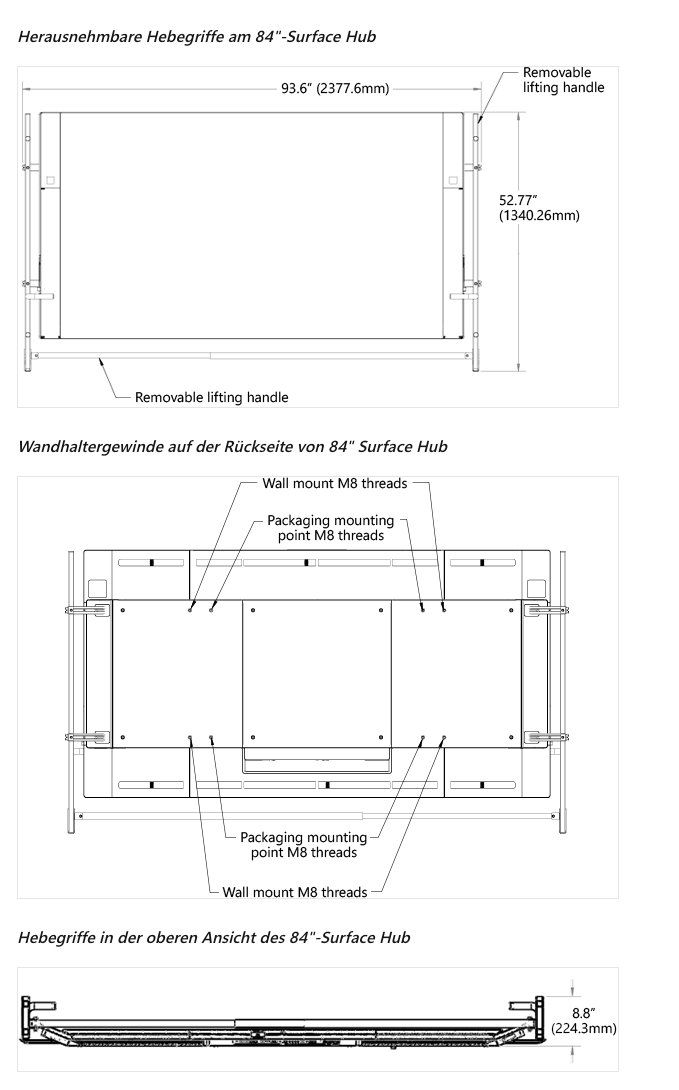 Microsoft Monitor: Microsoft Surface Hub 1596 84"" Interaktives Whiteboard – Usato da Zürich venduto da Zapro 4