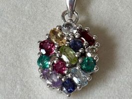 Edelstein Anhänger, NEU, Silber 925