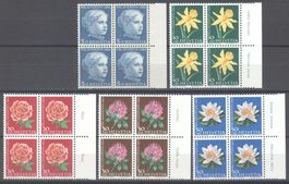 PJ 1964 205-209 mit Tabs Viererblöcke  postfrisch**