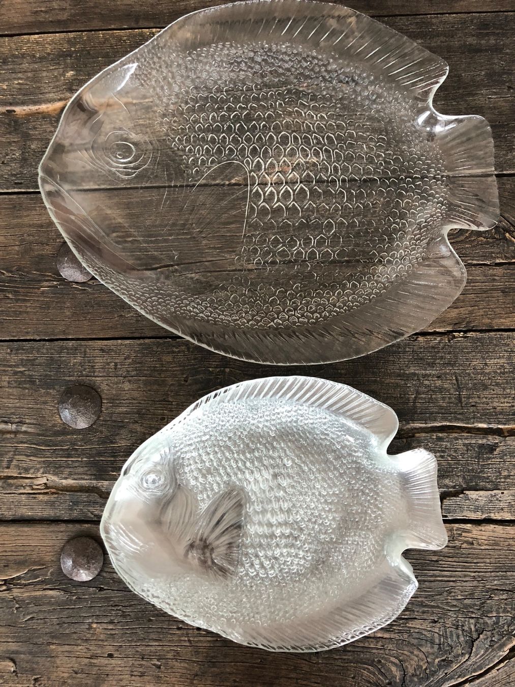 Piatti: Fischmotiv Glasteller und Servierplatte – Usato da Weggis venduto da Goldengel5 1