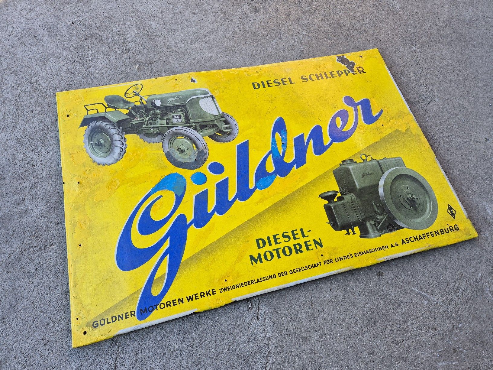 Insegne: Güldner Emailschild – Usato da Hitzkirch venduto da VintageForst