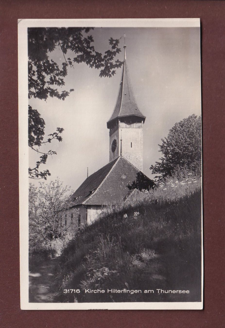 Cartoline postali: Kirche HILTERFINGEN am Thunersee – Usato da Pully venduto da nicecards