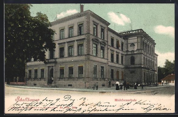 Cartoline postali: AK Schaffhausen, An der Mädchenschule – Usato da Berlin venduto da bartko-reher