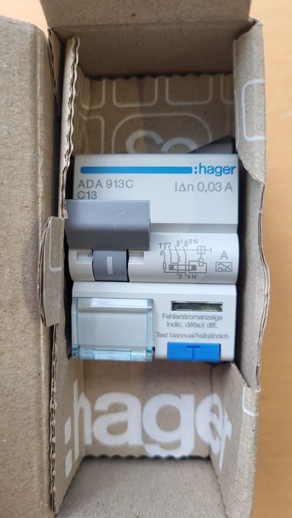Hager ADS916D | FI-Schalter/Leitungsschutzschalter 1-polig+N 16 A-B 30