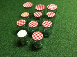 Set von 11 Einmachgläsern mit Deckel gebraucht