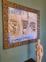 Einzigartiges Tiger-Gemälde im Goldrahmen