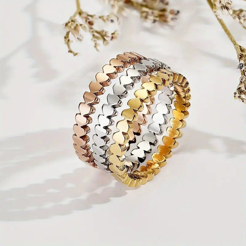 Ringe: 18k vergoldete Herz Ring Set - Trendiger Schmuck – Neu und originalverpackt aus Glattbrugg von majuska01 1