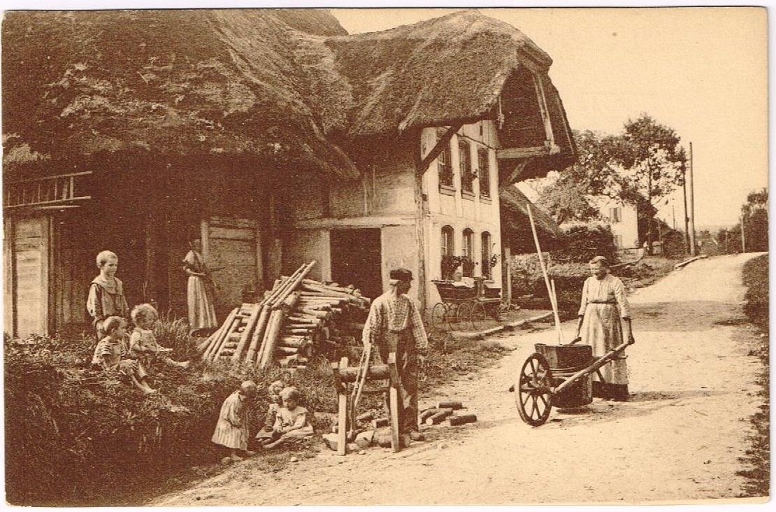 Cartoline postali: UNTERENTFELDEN AG 1905 Aargauer Strohdachhaus – Usato da Rothrist venduto da Clanx