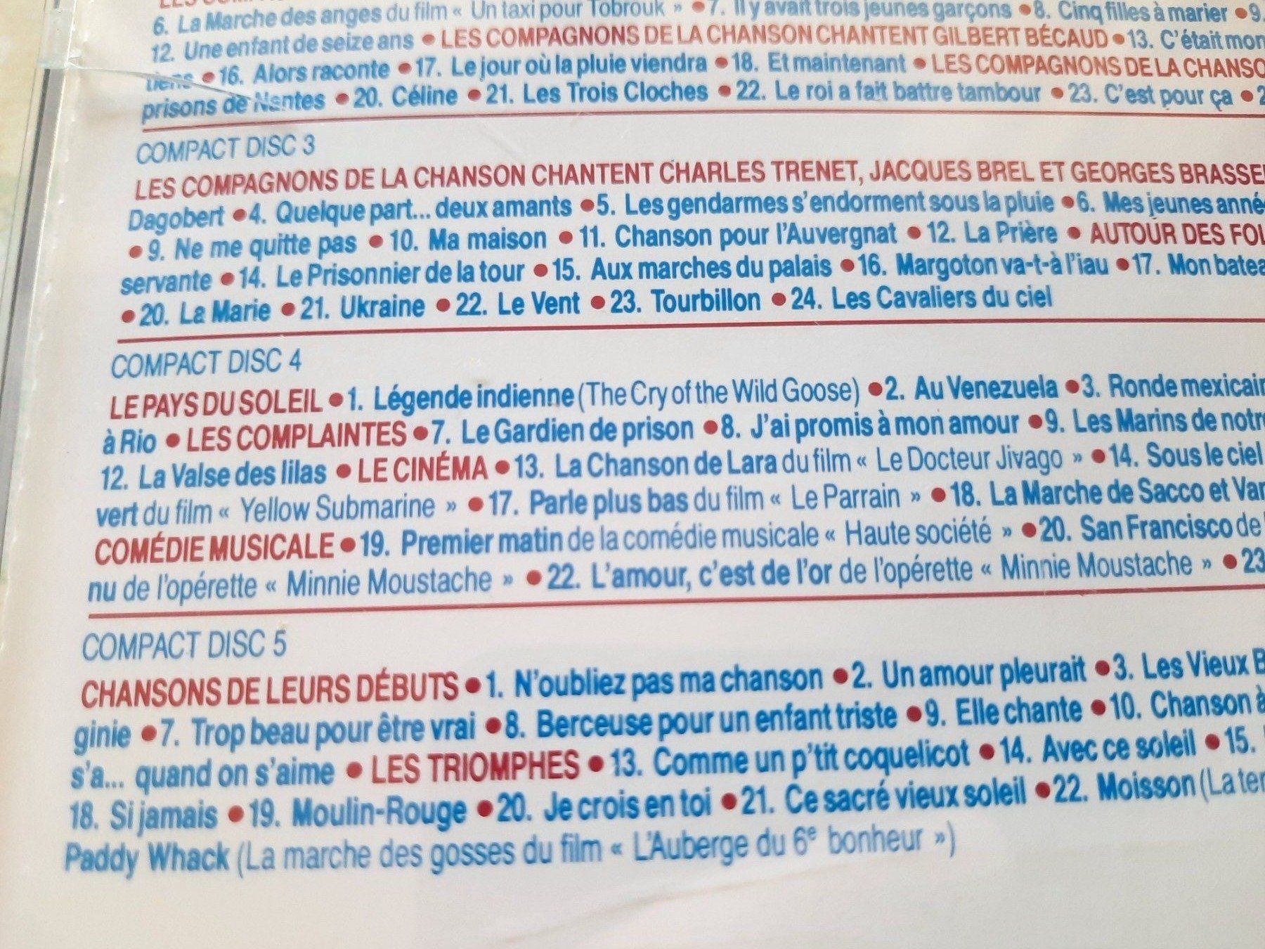 CD: Cd Les compagnons de la chanson coffret 5 Cds – Usato da Pully venduto da bro_n52j 5