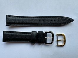 Bracelet montre cuir noir Rhein Fils 20 x 18 mm