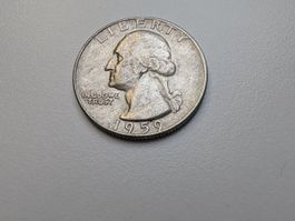 🇺🇸  USA 1959 Quarter Silver .900