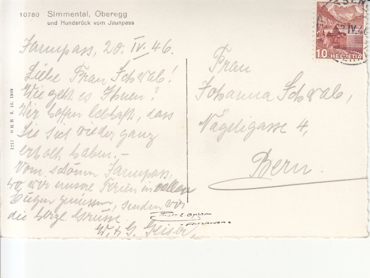 Ansichtskarten: Oberegg 1946 – Gebraucht aus Bürglen TG von StampGraf 1