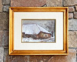 Öl auf Leinwand - Haus im Winter « Guiseppe Canova -1988 »