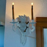 Vintage Wandleuchter 2-flammig mit Blattdekor