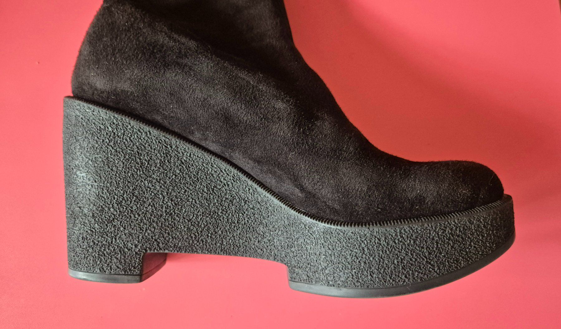 Scarpe da donna: Robert Clergerie bottes en daim avec talon compensé - T 37 – Usato da bernex venduto da evagabor 2
