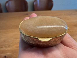 Vintage Schmuckdose Pillendose mit Onyx