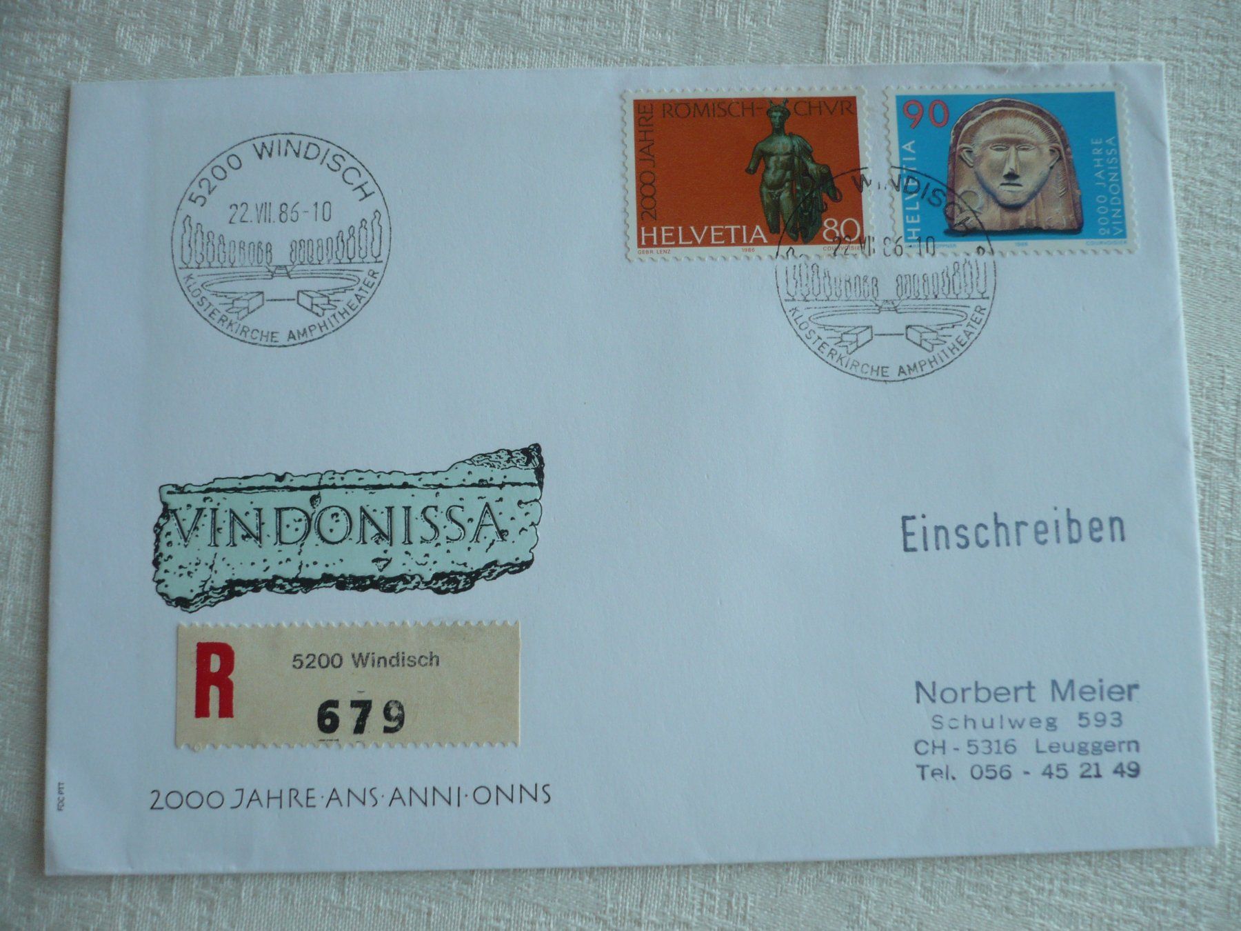 Alle Briefmarken: 1986 2000 Jahre Vindonissa, Windisch – Gebraucht aus Zürich von saltandpepper008