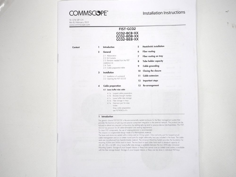 COMMSCOPE FIST-GCO2-BC8 mit div. Zubehör (20206) (Neu und ...