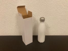 Isolierflasche aus Edelstahl, doppelwandig, 500 ml, weiss