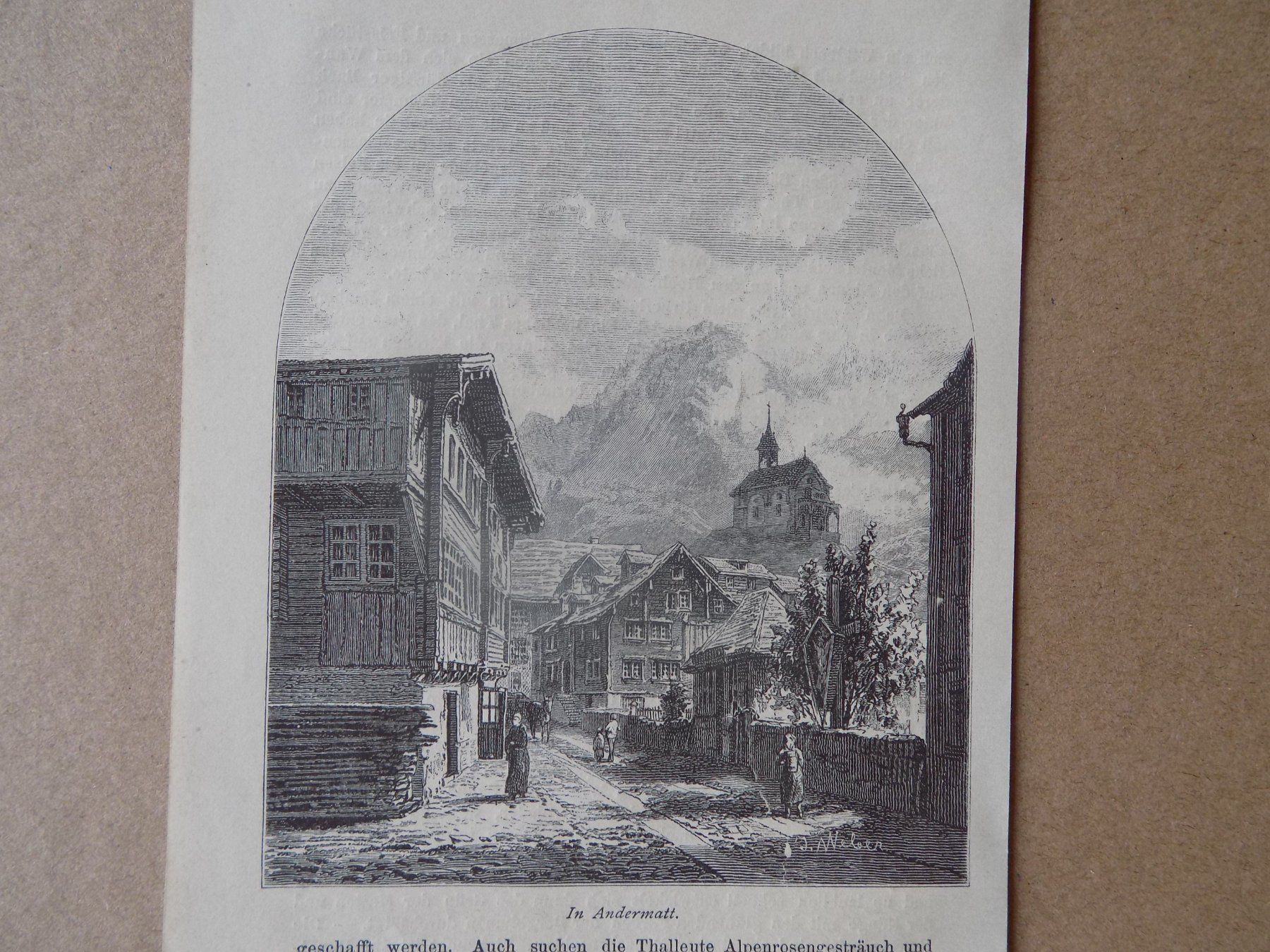 Incisioni: Andermatt  Xylographie – Usato da Risch venduto da Antikfee 1