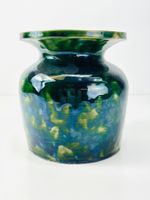Keramikvase mit einzigartiger Dunkelgrün Glasur, 15 cm, 2 kg