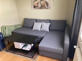 Ecksofa (neuwertig) mit Schlaffunktion und Bettkasten