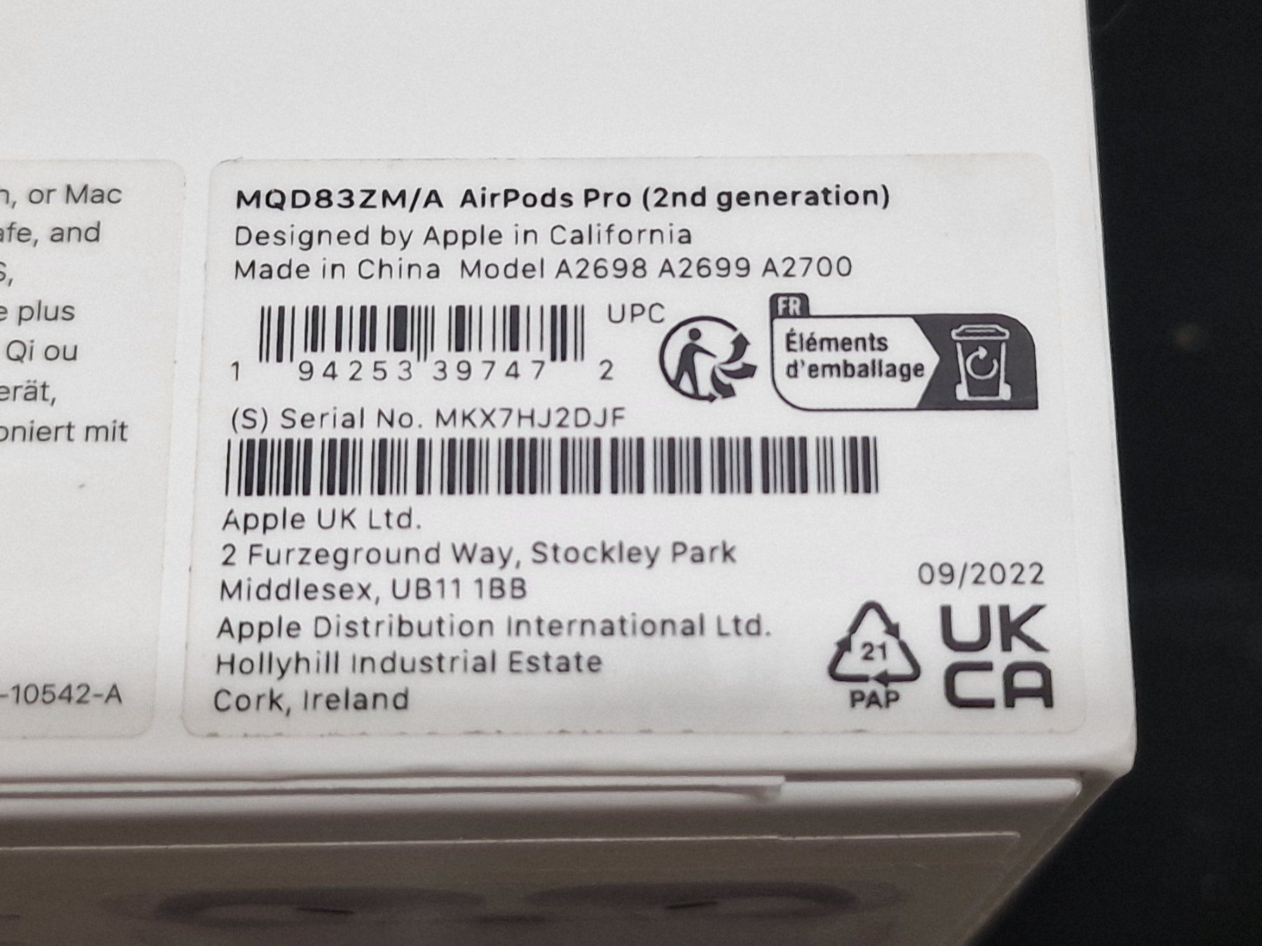 Apple Kopfhörer: Apple AirPods Pro 2. Generation MagSafe – Gebraucht aus Giez von FA-18Hornet 1